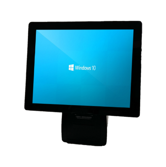 Picture of NHE M60 - 15" POS terminal, i3- 5005U, 4GB, 128GB SSD, UK Power plug, black color , with 80mm embedded printer